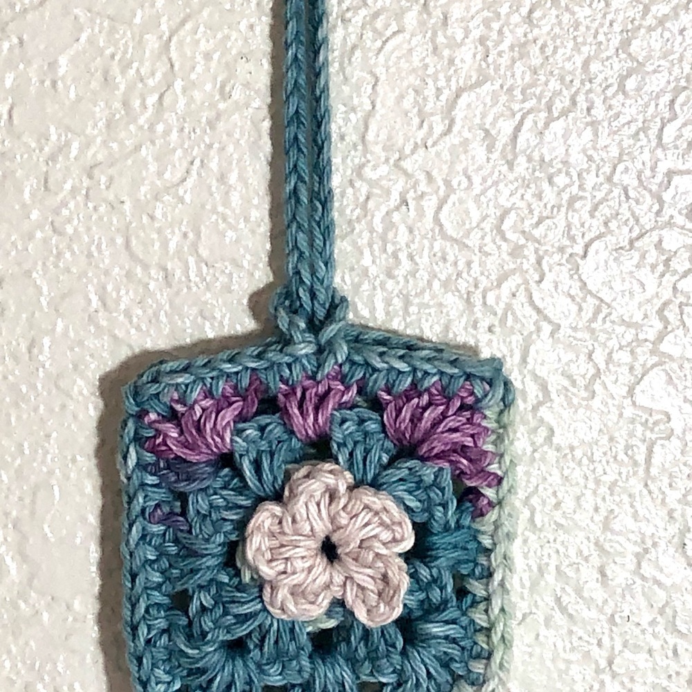 HandCrochet Granny Square Mini Pouch Keychain/Purse-Bag Accessory